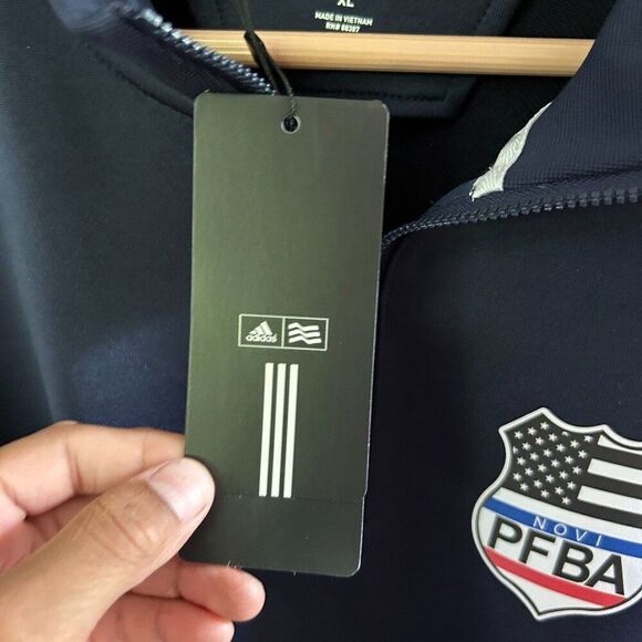 Men's NWT Adidas Golf Climalite Size XL Navy Blue Quarter Zip Pullover NOVI PFBA - Picture 4 of 10